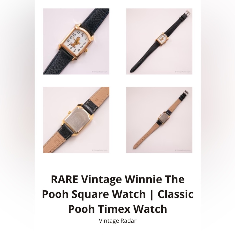 Rare Vintage Timex Disney Winnie The Pooh Square Watch - Picture 2 of 8